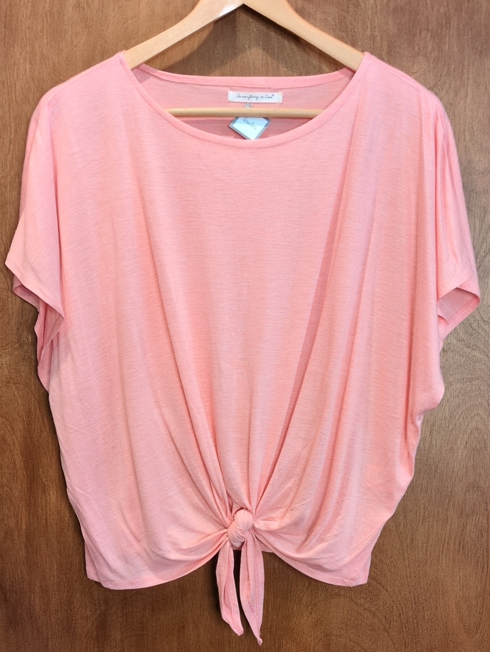 Lou Lou Solid Jersey Knott Top In Coral One Size
